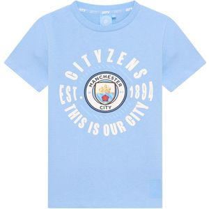 Manchester City - Big Logo T-Shirt - Lichtblauw - Kinderen - Fankleding - Voetbal
