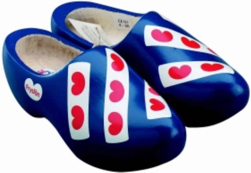 Gevavi Fries - Houten Klompen - Blauw - Populierenhout