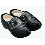 Nijhuis Klomp Populier Rond Traditioneel - Zwart Bies - Houten Klomp