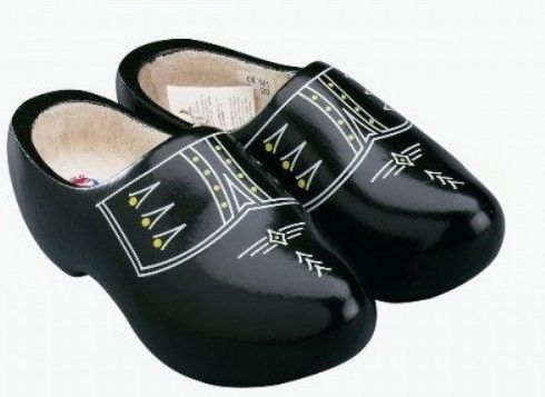 Nijhuis Klomp Populier Rond Traditioneel - Zwart Bies - Houten Klomp