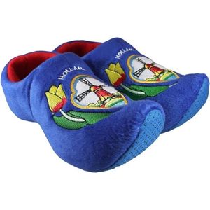 Klomppantoffels - Molen en Tulpen - Wit/Blauw - Maat 45-47