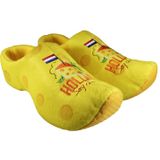 Elcee-Haly – Klomp sloffen – Zwarte Pantoffelklomp met Tulpen boeket – Warme sloffen – Zwart / Roze – Maat 42 / 43