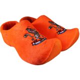 Elcee-Haly – Klomp sloffen – Zwarte Pantoffelklomp met Tulpen boeket – Warme sloffen – Zwart / Roze – Maat 42 / 43