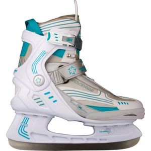 Nijdam softboot ijshockeyschaatsen dames in de kleur wit/bleu.