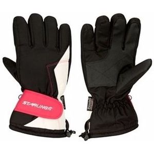 Zwart met roze ski handschoenen voor dames PU supergrip - Handschoenen - volwassenen