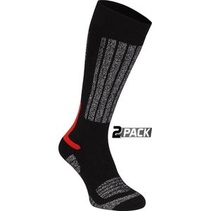 Starling Skikousen - 2-Pack - Whistler - Zwart/Grijs/Rood - 31/34