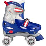 Nijdam Rolschaatsen Junior Verstelbaar Hardboot - Roller Rage - Blauw/Rood/Zilver - 27-30