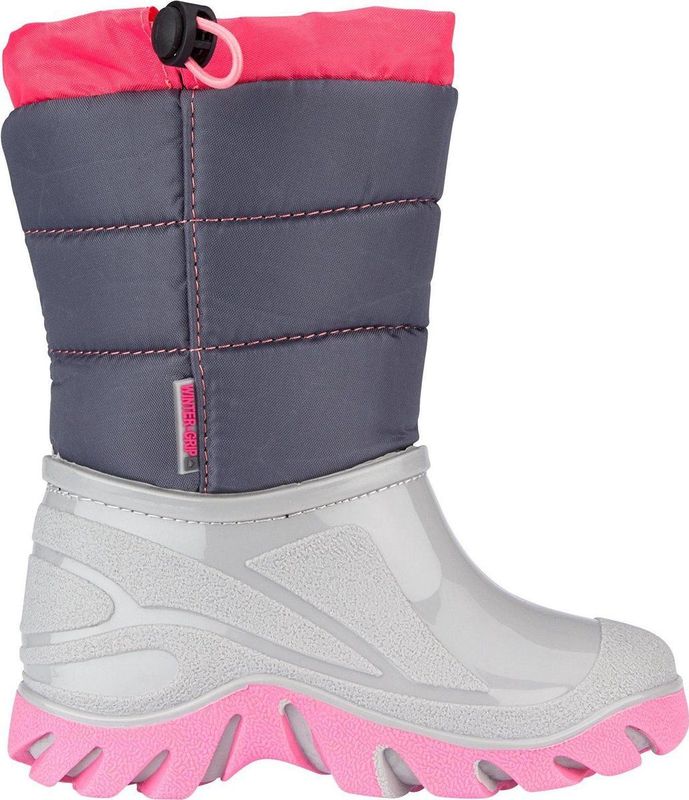 Winter-Grip - Welly Walker - Snowboot - Antraciet Grijs Roze - Polyester