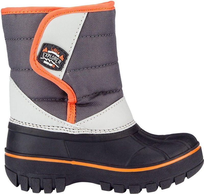Winter-grip Snowboots Jr - Mountain Kid - Zwart Antraciet Lichtgrijs Oranje