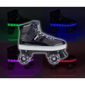 Nijdam Rolschaatsen Flashing - Glitter and Glamour - Zwart - 35/36