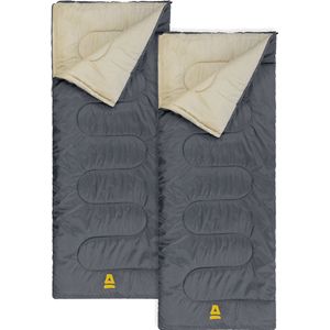 Abbey Camp Slaapzak Amsterdam - 2-pack - Dekenmodel - 210 x 85 cm - Grijs