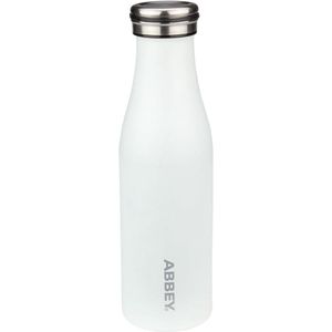 Abbey Camp Drinkfles - Dubbelwandig - 450 ml - Wit - Roestvrijstaal