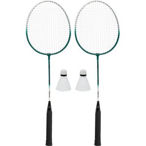 Avento - Power Speed Badminton Set - Staal - Zilver/Groen
