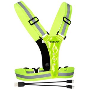 Led sportvest - oplaadbaar - fluorgeel