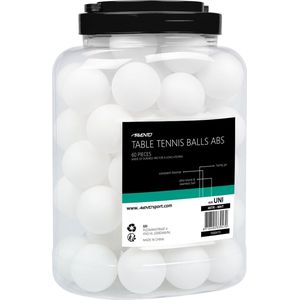 Avento Tafeltennisballen in pot - 60 stuks - ABS