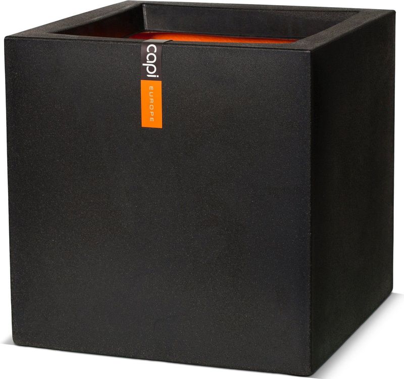 Capi Urban Smooth Vierkante Plantenbak 30x30x30 cm Zwart