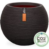 Capi Europe - Vaas bol Rib NL - 62x48 - Zwart - Opening Ø40 - Bloempot voor binnen en buiten - Levenslang garantie - Breukbestendig - 100% Recyclebaar - CO2 Neutraal geproduceerd - KBLR271