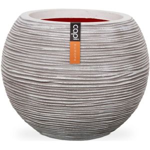Capi Europe - Vaas bol Rib NL - 62x48 - Ivoor - Opening Ø40 - Bloempot voor binnen en buiten - Levenslang garantie - Breukbestendig - 100% Recyclebaar - CO2 Neutraal geproduceerd - KOFI271