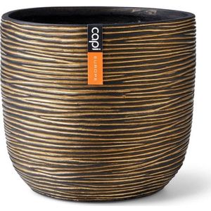 Capi Europe - Bloempot - Nature-Rib - Goud/Zwart - Ø 23 H 21 cm