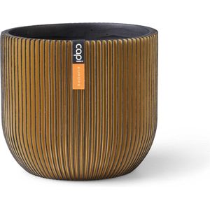 Pot bol Groove 24x21 zwart goud