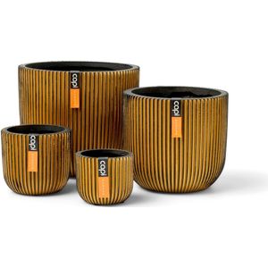 Capi Europe - Mix doos Pot bol Groove goud - Goud - Bloempotten voor binnen - 5 jaar garantie - Cadeauset