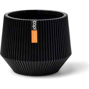Capi Europe - Vaas cilinder Groove H15.5 cm zwart