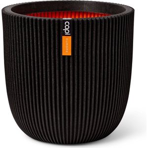Capi Europe Bloempot buiten Groove zwart Ø 35 H 34 cm