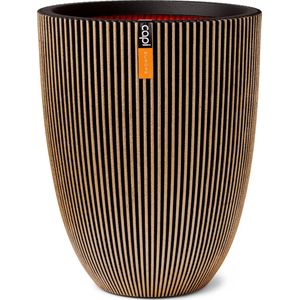 Capi vaas elegant laag groove 46x58cm zwart/goud