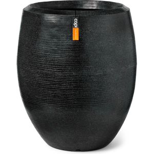 Capi Europe - Vaas elegant deluxe Granite - 43x50 - Zwart - Bloempot Voor binnen en buiten - Beschikbaar in XL formaten - Breukbestendig - 100% Recyclebaar - Levenslang garantie - NBLS8071
