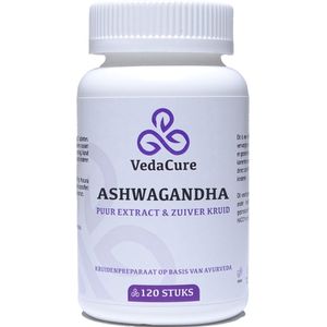 VedaCure - Ashwagandha Tabletten - 120 Stuks - Voedingssupplement
