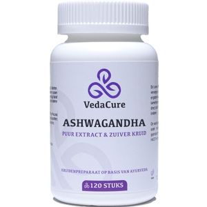 VedaCure - Ashwagandha Tabletten - 120 Stuks - Voedingssupplement