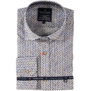 Fellows Casual Overhemd - Katoen - Blauw - Lange Mouwen