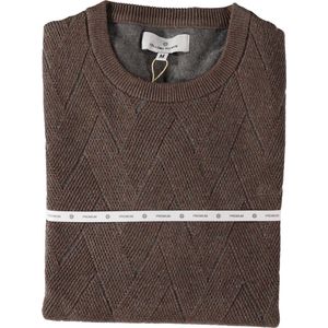 Fellows United - Ronde hals Trui - Heren - Bruin - Katoen.1153