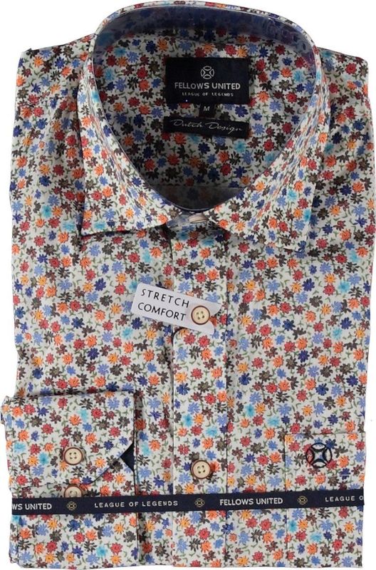 Fellows - Casual Overhemd - Gebloemd - Regular Fit - 100% Katoen