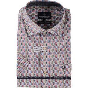 Fellows United - Korte Mouw Overhemd - Heren - L - Bordeau - Katoen - 41.6640