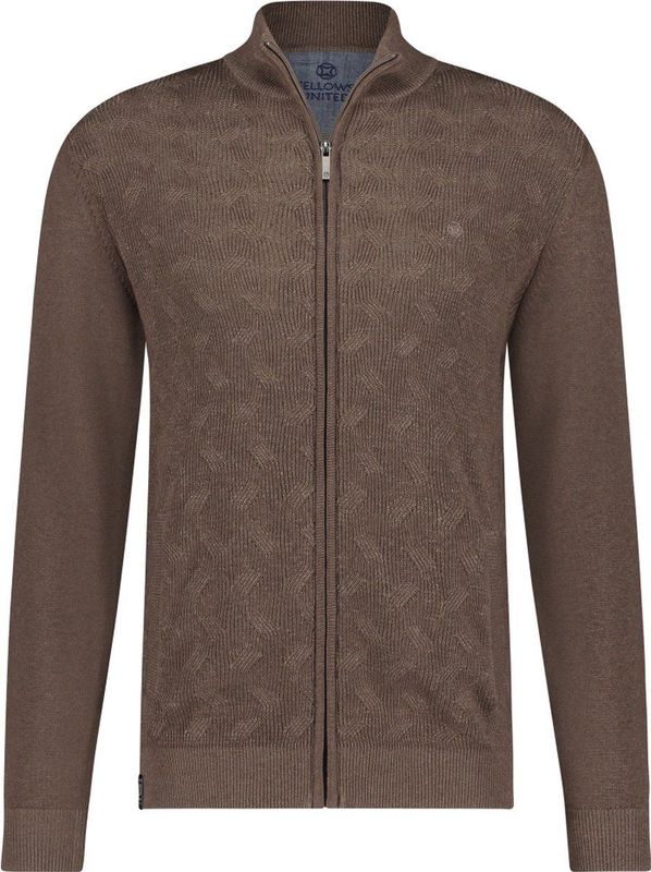 Fellows United - Gebreid vest - Heren - Dbruin - Katoen.1108