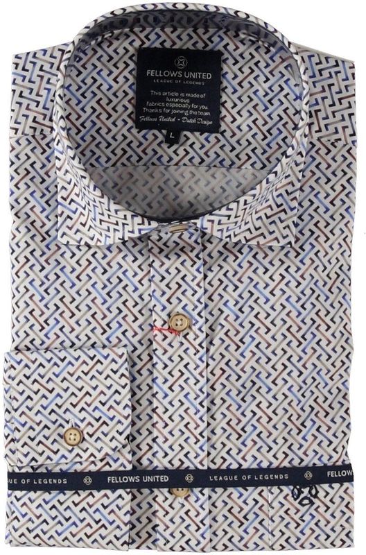 Fellows - United - Casual Heren Overhemd - 100% Katoen - Modern Fit - Kleur 118
