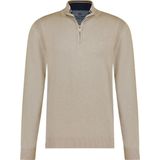 Fellows United - Half Zip Trui - Heren - Beige - Katoen