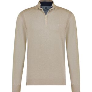 Fellows United - Half Zip Trui - Heren - Beige - Katoen