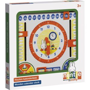 Nijntje houten speelgoed kalenderklok oefenklok leerklok - peuter kleuter educatief speelgoed - Bambolino Toys
