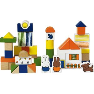 Nijntje - Houten Blokken - 50 Delig - Kartonnen Ton - Voor Kinderen Vanaf 2 Jaar
