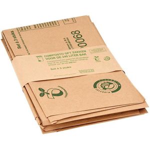 Composto GFT containerzak 240L x 30 stuks | 100% Composteerbaar | Containerzakken 240 liter | GFT afvalzakken | Papieren zakken