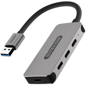 Sitecom CN-388 USB-A hub naar 4 poorts USB-C - 5 Gbps USB - voor USB type A apparaten