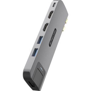 Sitecom Multiport Adapter 6-in-2 Magsafe Mac Pro 14-16" Zilver / Zwart (ac-1002)
