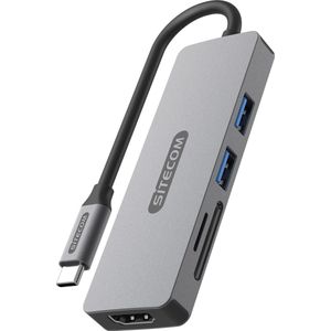 Sitecom - 5 in 1 USB-C Multiport Adapter - USB-C naar 2 x USB-A, HDMI, SD en Micro SD