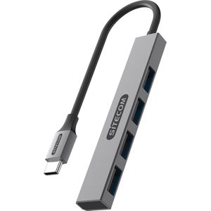 Sitecom - USB-C naar 4x USB-A Nano Hub - USB-C naar 4 x USB-A - Draagbaar