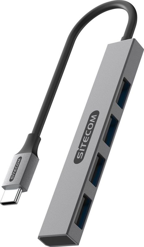 Sitecom - USB-C naar 4x USB-A Nano Hub - USB-C naar 4 x USB-A - Draagbaar