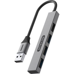 Sitecom - USB-A naar 4x USB-A Nano Hub - Zwart - Compact ontwerp