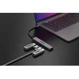Sitecom - USB-C naar 4x USB-A Tiny Hub - Zwart - USB 3.0 - Draagbaar