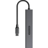 Sitecom - USB-C naar 4x USB-A Tiny Hub - Zwart - USB 3.0 - Draagbaar